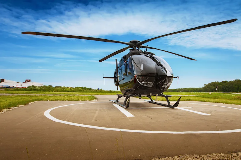 helicopter Helicopter parked on an landing site